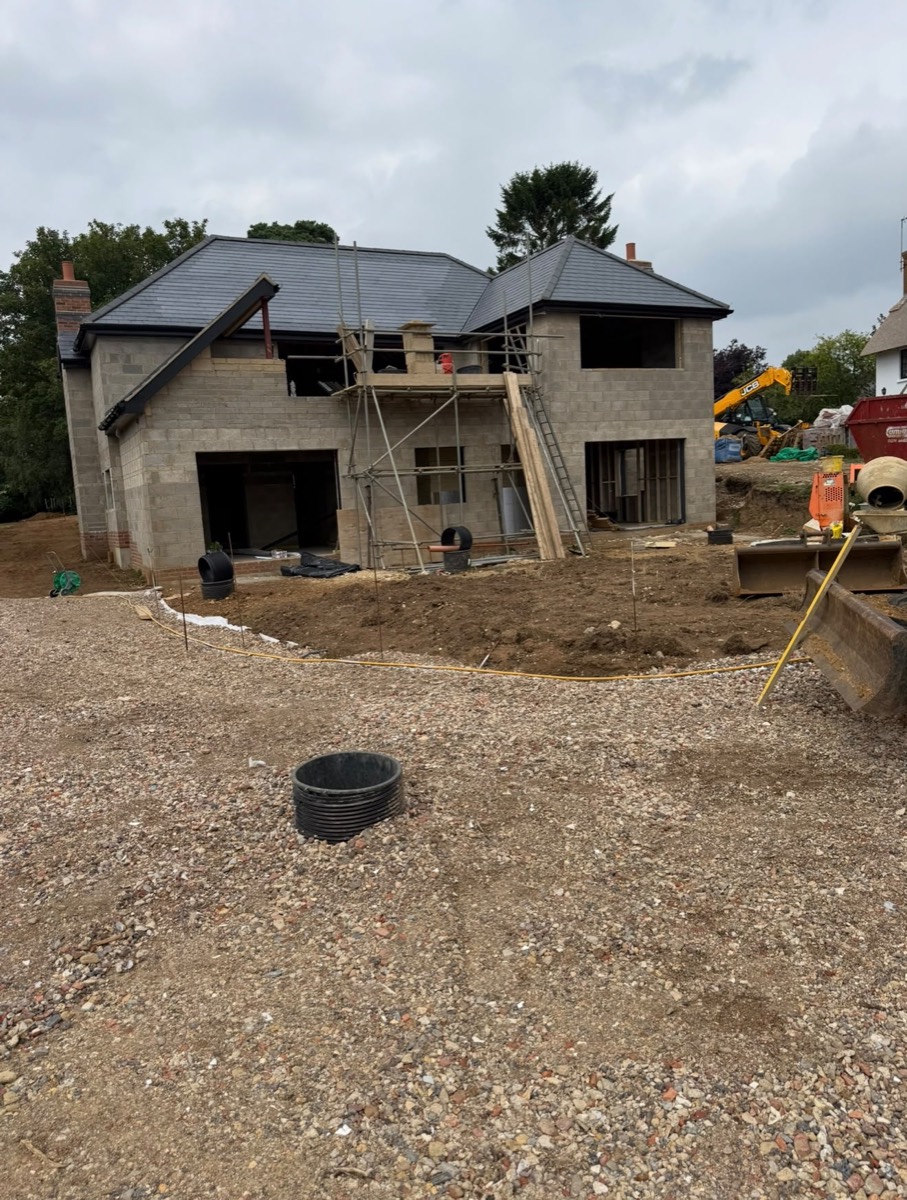 Five bedroom house under construction on the outskirts of Leighton Buzzard